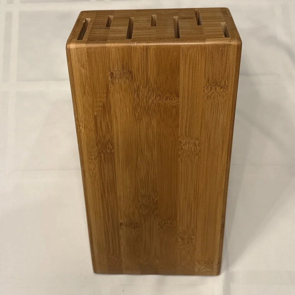 Pampered Chef Professional Wooden Knife Block 16 Slot Bamboo Retired